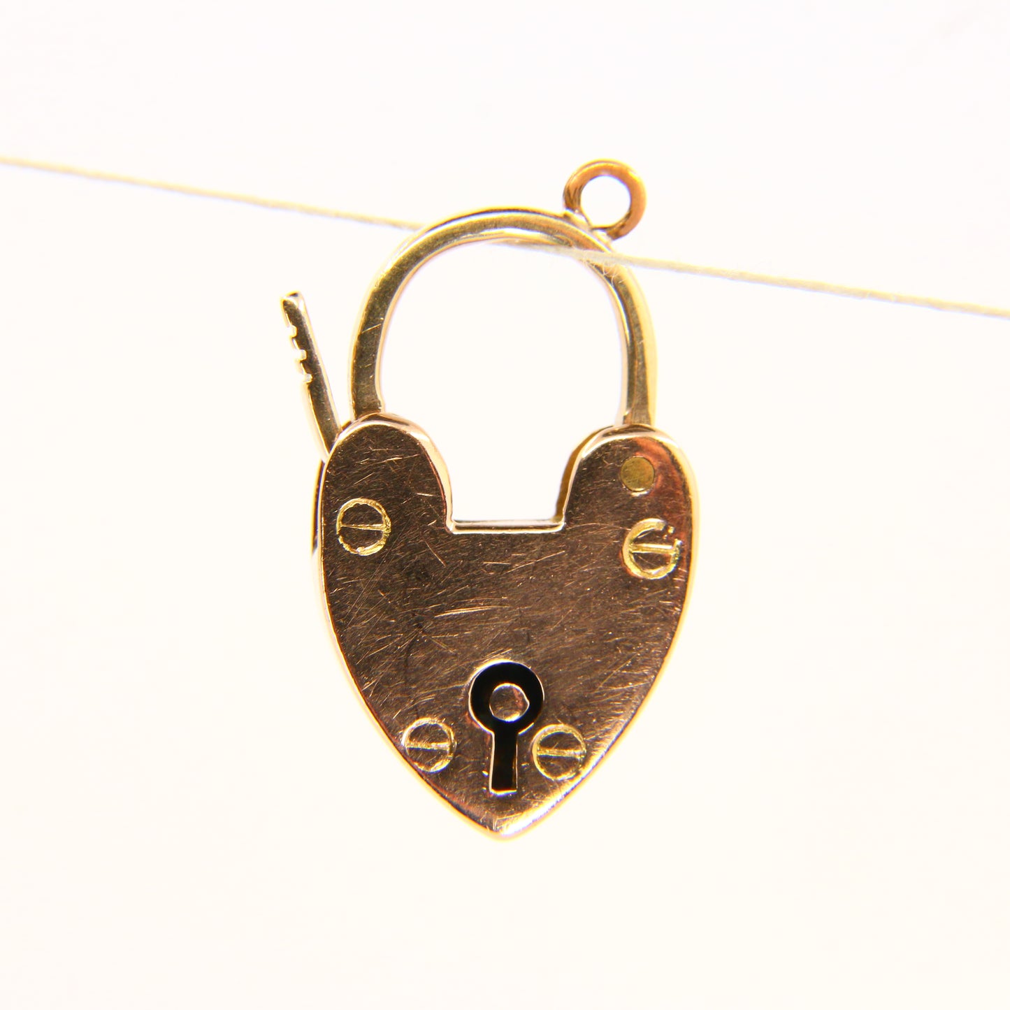 Vintage 9ct Heart Lock Gold Charm Padlock Closer Pendant Solid Gold Gifts Crafts