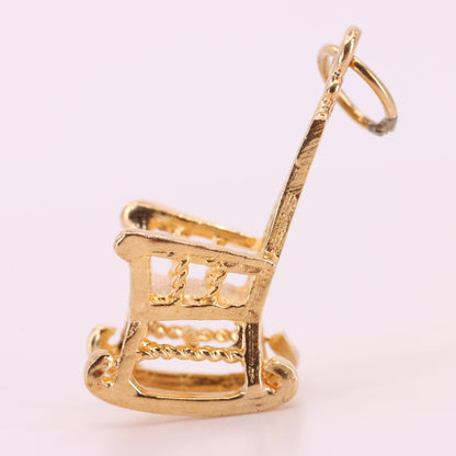 Vintage 9ct Hallmarked Gold Rocking Chair Charm Pendant Yellow Gold