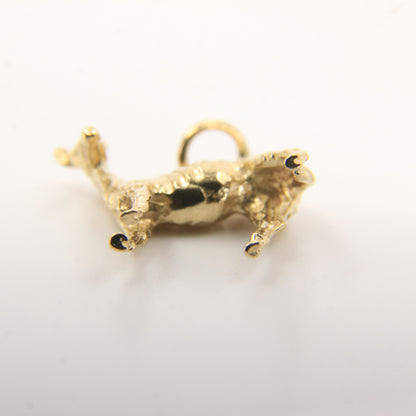 Vintage 9ct Gold Zebra Pendant Yellow Gold Animal Charm Striped Horse Gift