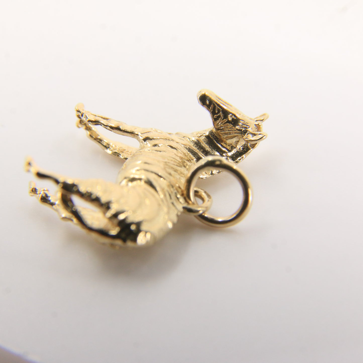 Vintage 9ct Gold Zebra Pendant Yellow Gold Animal Charm Striped Horse Gift