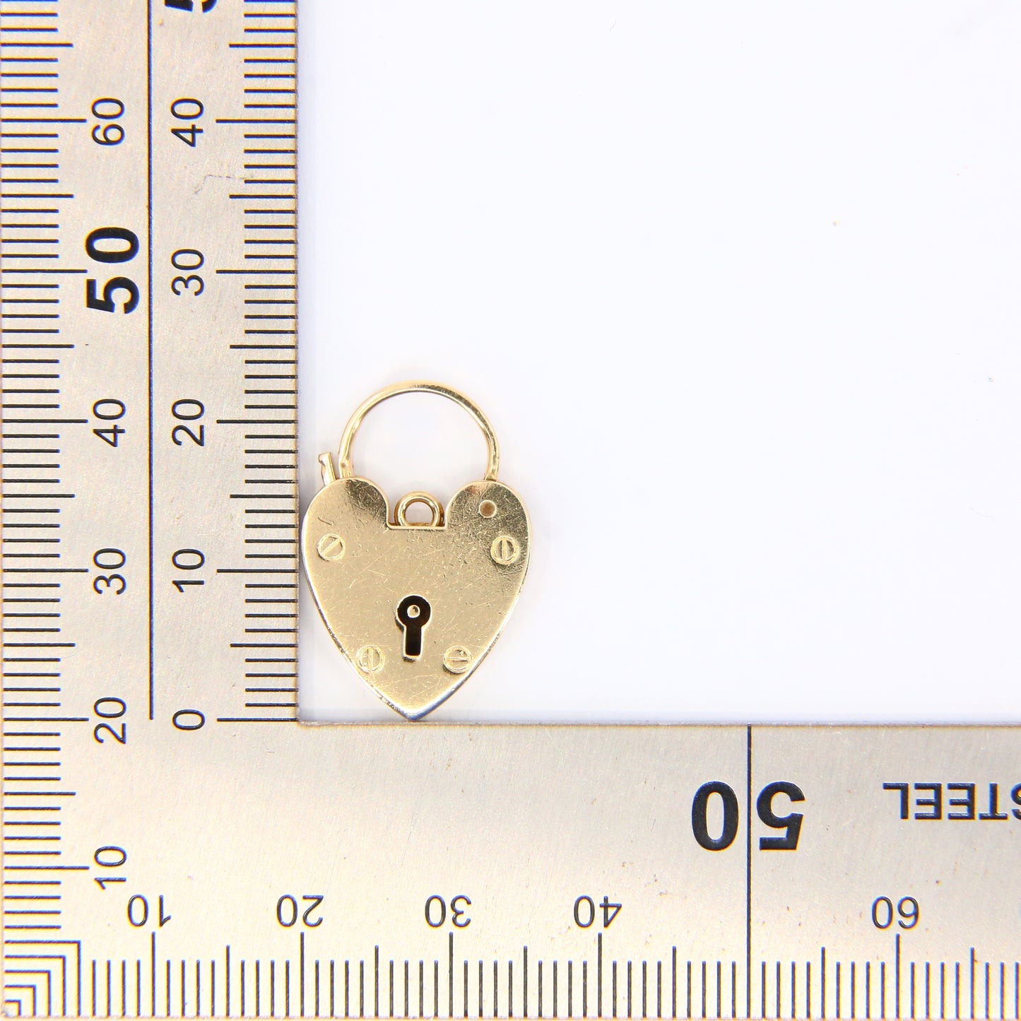 Vintage 9ct Heart Lock Gold Charm Padlock Closer Pendant Hallmarked Gifts Crafts