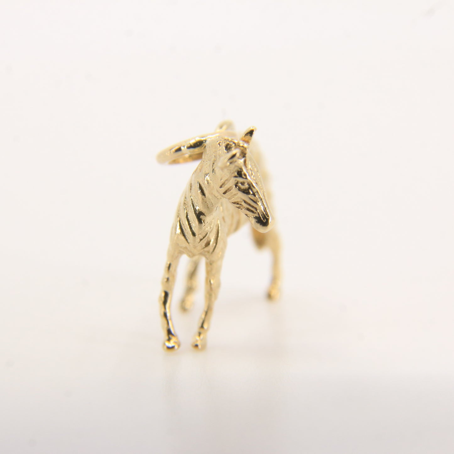 Vintage 9ct Gold Zebra Pendant Yellow Gold Animal Charm Striped Horse Gift