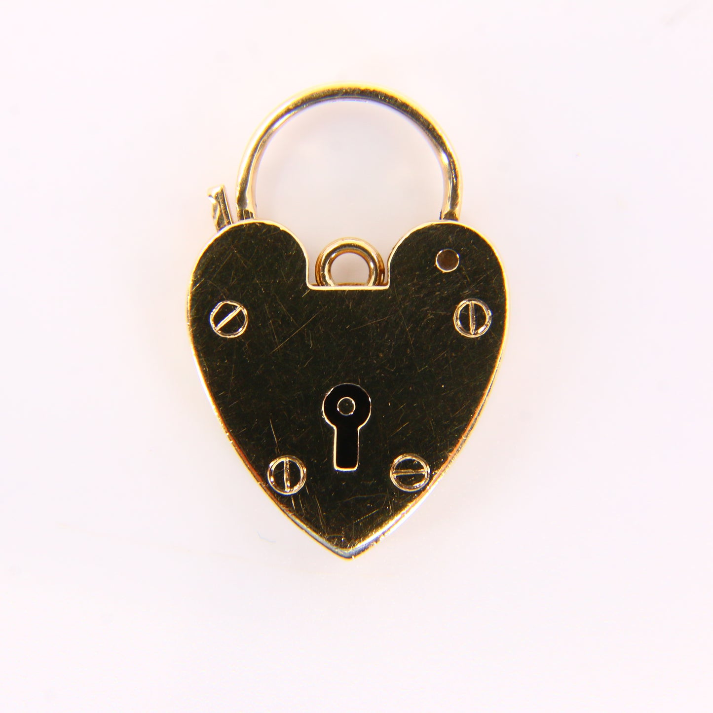 Vintage 9ct Heart Lock Gold Charm Padlock Closer Pendant Hallmarked Gifts Crafts