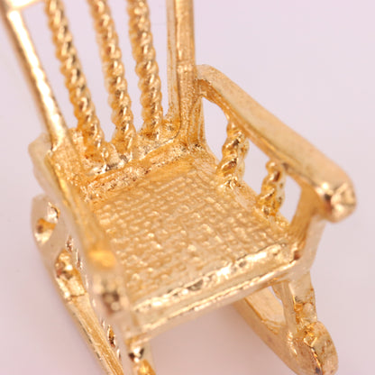 Vintage 9ct Hallmarked Gold Rocking Chair Charm Pendant Yellow Gold
