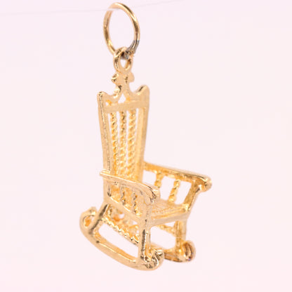 Vintage 9ct Hallmarked Gold Rocking Chair Charm Pendant Yellow Gold