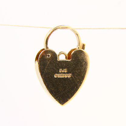 Vintage 9ct Heart Lock Gold Charm Padlock Closer Pendant Hallmarked Gifts Crafts