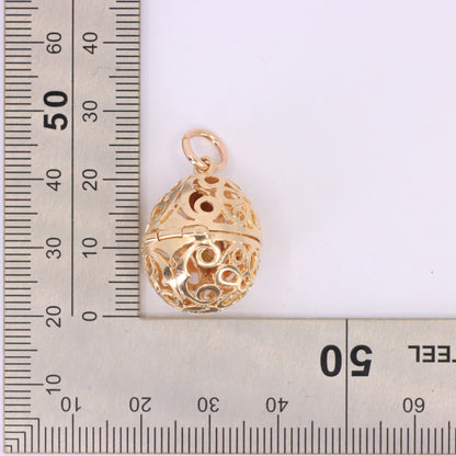 Vintage 9ct Hallmarked Gold Opening Egg Chick Pendant Animal Charm Easter Gift