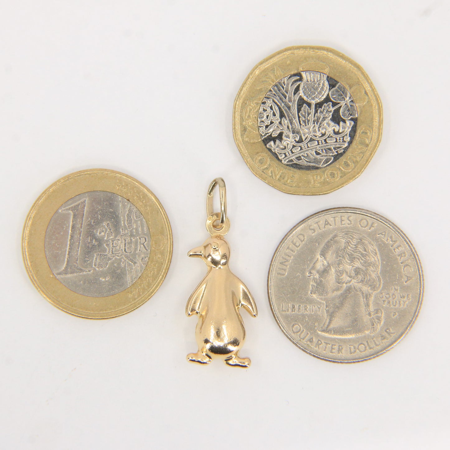Vintage 9ct Hallmarked Gold Penguin Pendant Charm Hollow Yellow Gold Gift