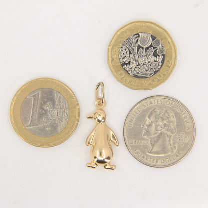 Vintage 9ct Hallmarked Gold Penguin Pendant Charm Hollow Yellow Gold Gift
