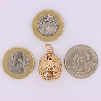 Vintage 9ct Hallmarked Gold Opening Egg Chick Pendant Animal Charm Easter Gift
