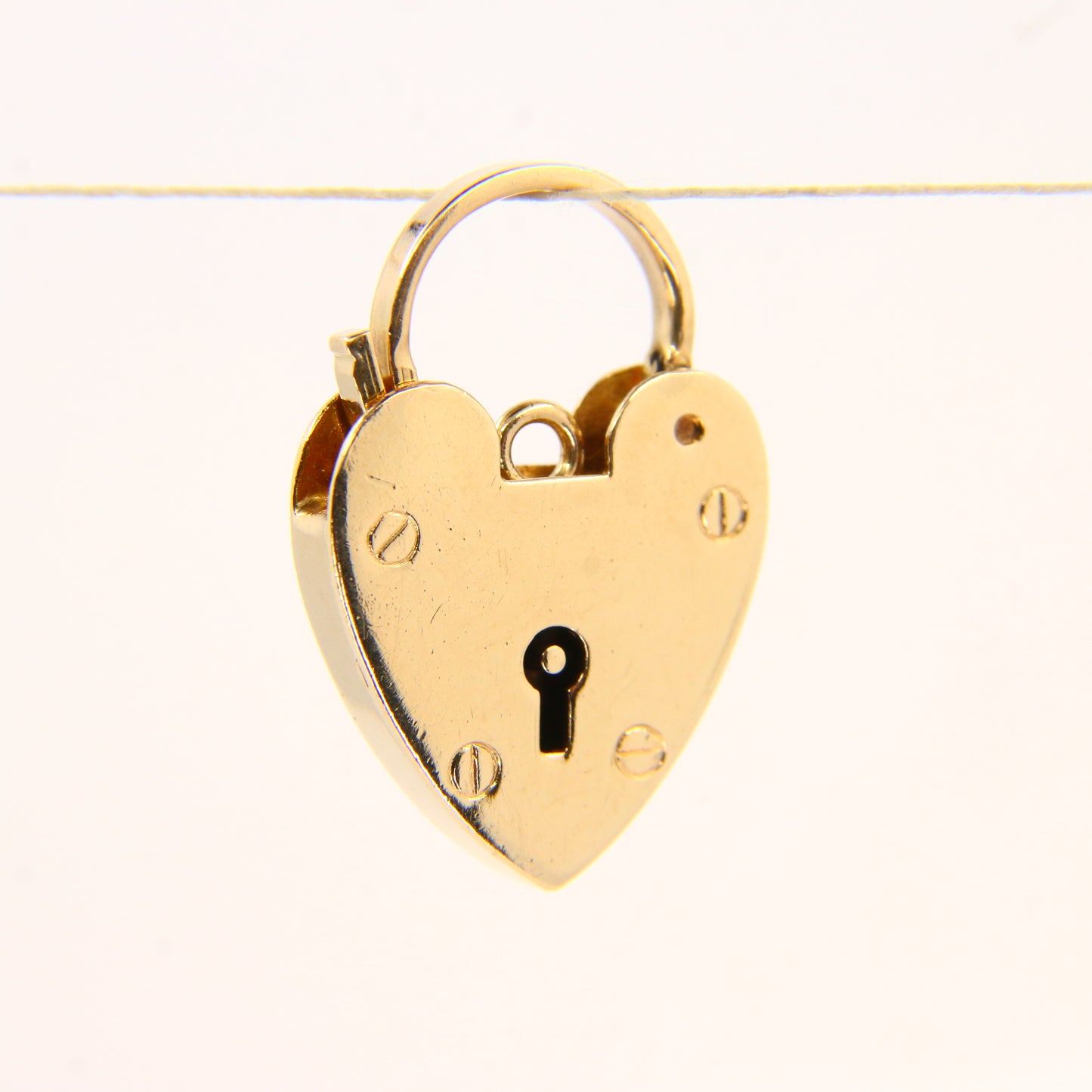 Vintage 9ct Heart Lock Gold Charm Padlock Closer Pendant Hallmarked Gifts Crafts