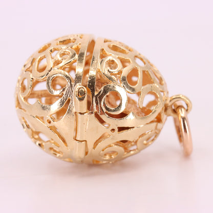Vintage 9ct Hallmarked Gold Opening Egg Chick Pendant Animal Charm Easter Gift