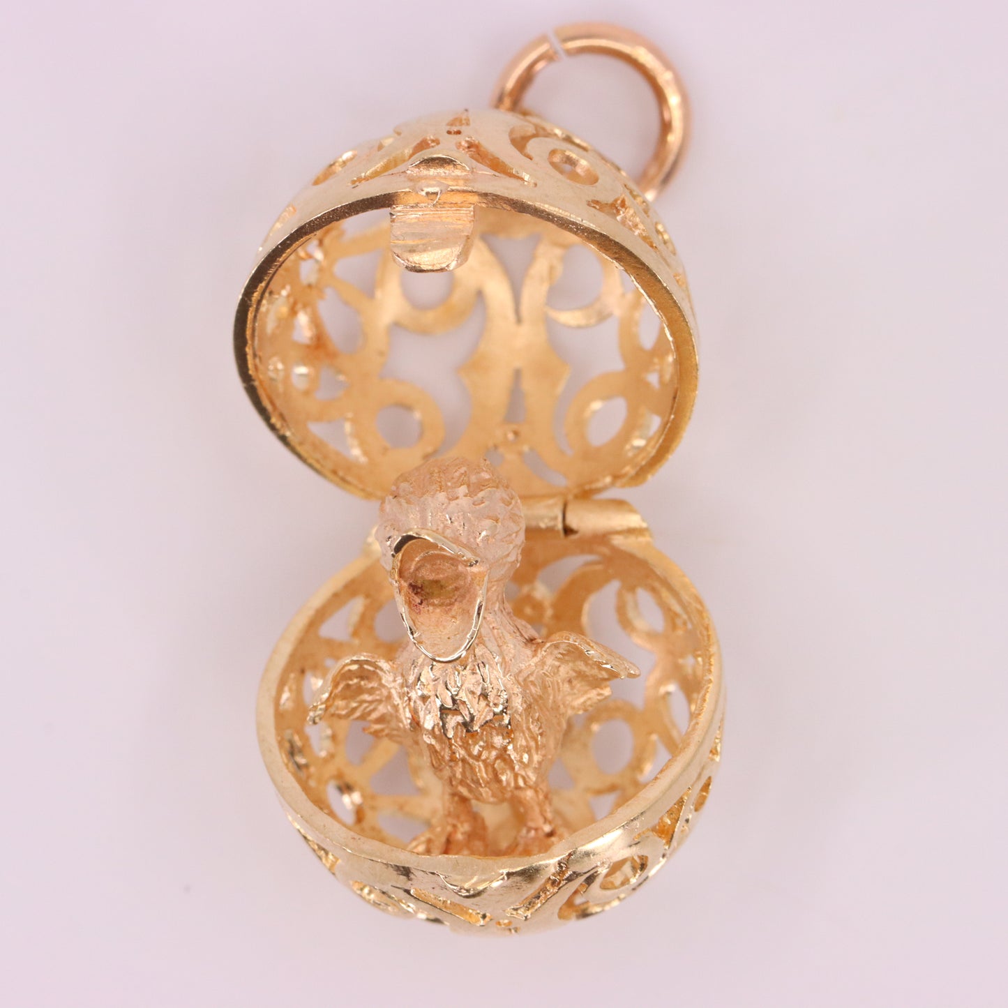 Vintage 9ct Hallmarked Gold Opening Egg Chick Pendant Animal Charm Easter Gift