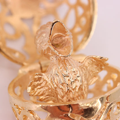 Vintage 9ct Hallmarked Gold Opening Egg Chick Pendant Animal Charm Easter Gift