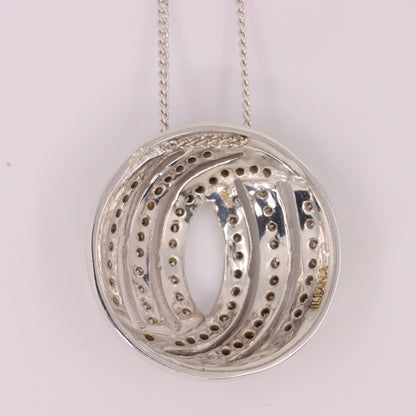 Vintage 18ct White Gold ILIANA 0.50ct Diamond 18 Inch Pendant Necklace Boxed