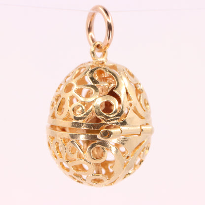 Vintage 9ct Hallmarked Gold Opening Egg Chick Pendant Animal Charm Easter Gift