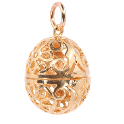 Vintage 9ct Hallmarked Gold Opening Egg Chick Pendant Animal Charm Easter Gift