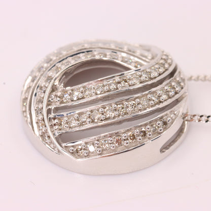 Vintage 18ct White Gold ILIANA 0.50ct Diamond 18 Inch Pendant Necklace Boxed