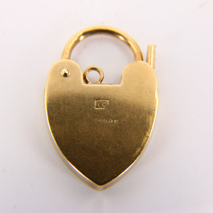 Vintage 9ct Heart Lock Gold Charm Padlock Closer Pendant Hallmarked Gifts Crafts