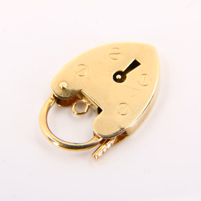 Vintage 9ct Heart Lock Gold Charm Padlock Closer Pendant Hallmarked Gifts Crafts