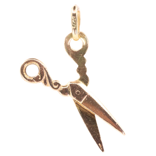 Vintage 9ct Hallmarked Gold Scissors Charm Pendant Sewing Hobby Craft Gift