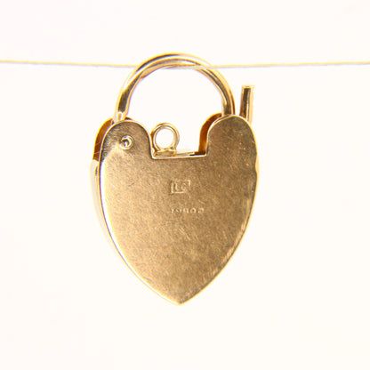 Vintage 9ct Heart Lock Gold Charm Padlock Closer Pendant Hallmarked Gifts Crafts