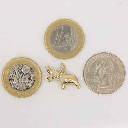 Vintage 9ct Gold Hippo Pendant Yellow Gold Animal Charm Detailed Hippopotamus