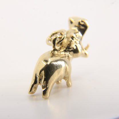 Vintage 9ct Gold Hippo Pendant Yellow Gold Animal Charm Detailed Hippopotamus