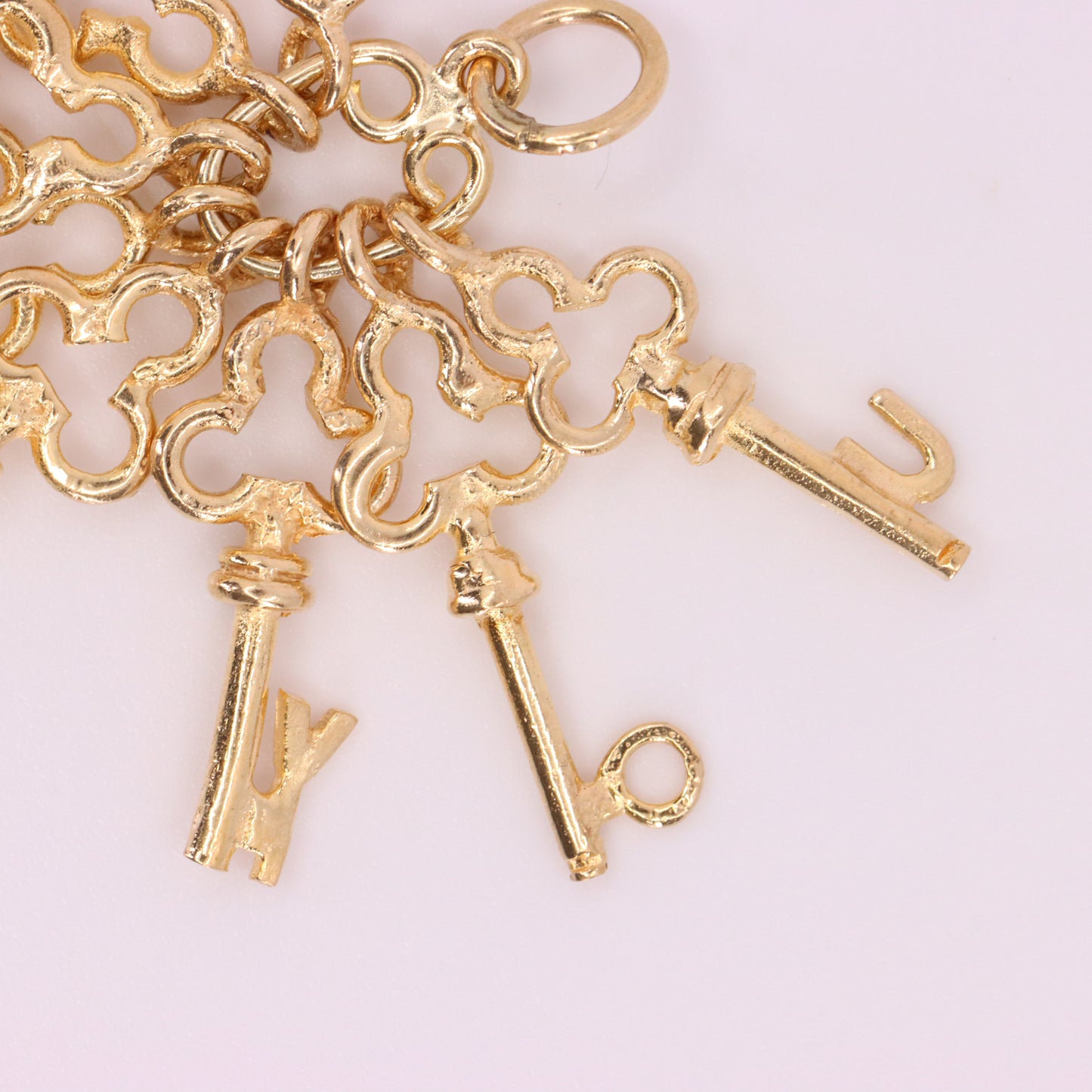 Vintage 9ct Hallmarked Gold I Love You Keys Charm Moving Keys Pendant Gift