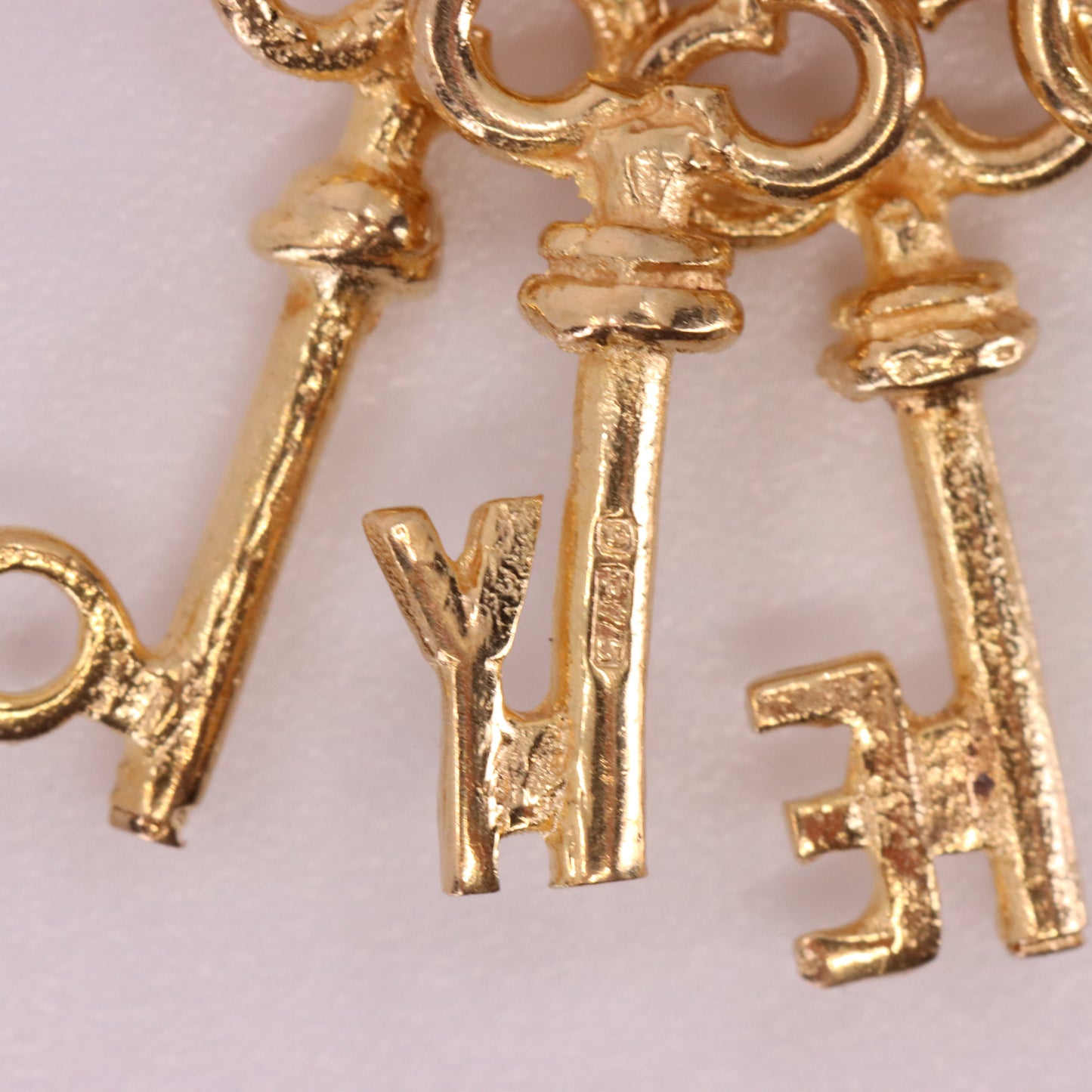Vintage 9ct Hallmarked Gold I Love You Keys Charm Moving Keys Pendant Gift