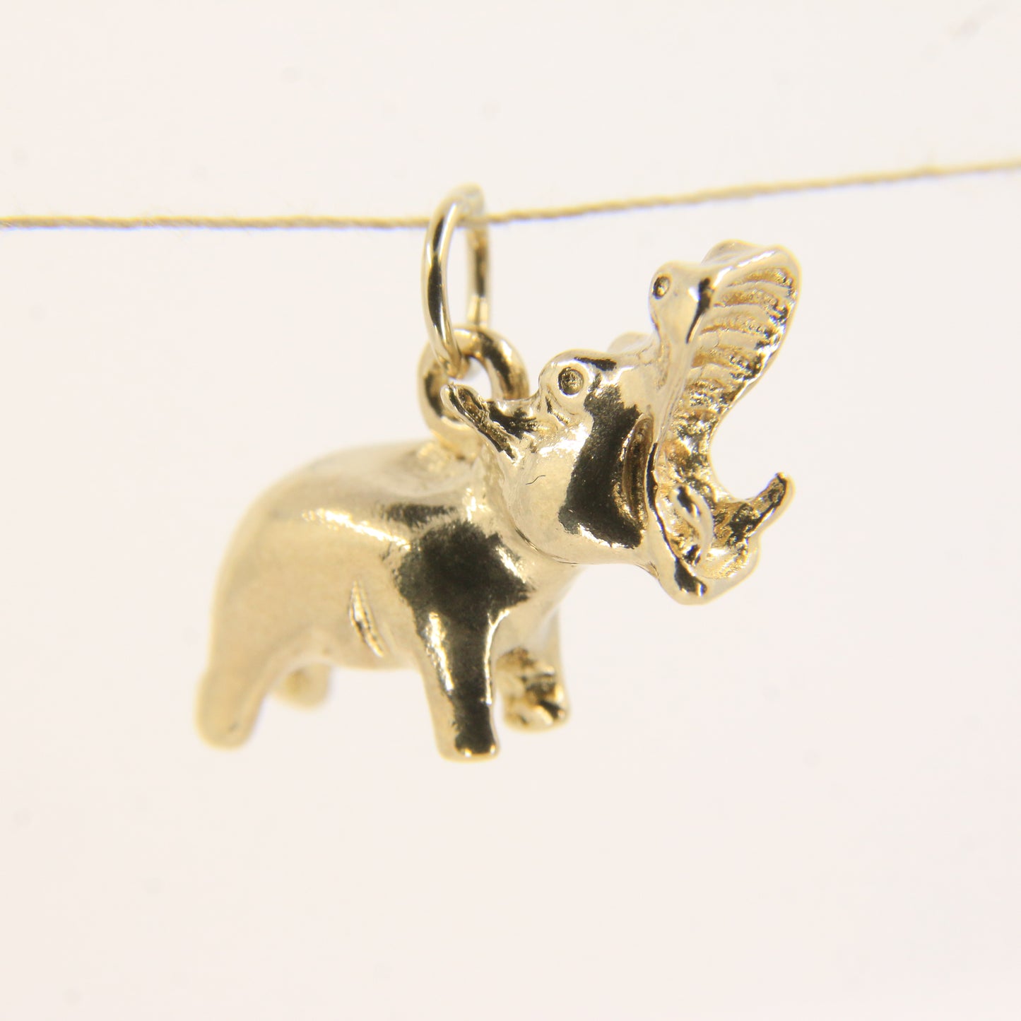 Vintage 9ct Gold Hippo Pendant Yellow Gold Animal Charm Detailed Hippopotamus
