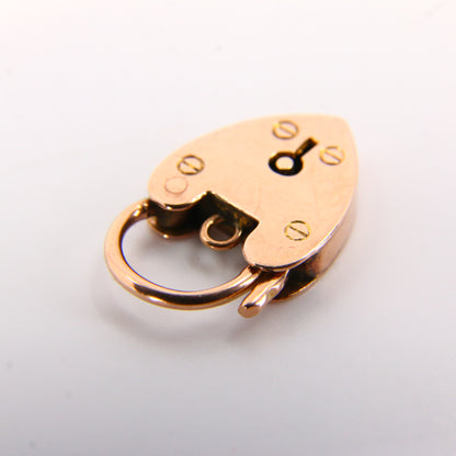 Vintage 9ct Heart Lock Gold Charm Padlock Closer Pendant Solid Gold Gifts Crafts