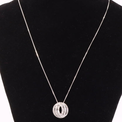 Vintage 18ct White Gold ILIANA 0.50ct Diamond 18 Inch Pendant Necklace Boxed