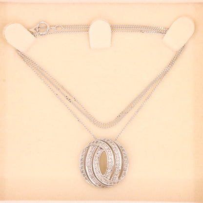 Vintage 18ct White Gold ILIANA 0.50ct Diamond 18 Inch Pendant Necklace Boxed