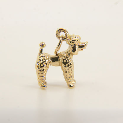 Vintage 9ct Hallmarked Gold Poodle Dog Pendant Charm Textured Animal Gift