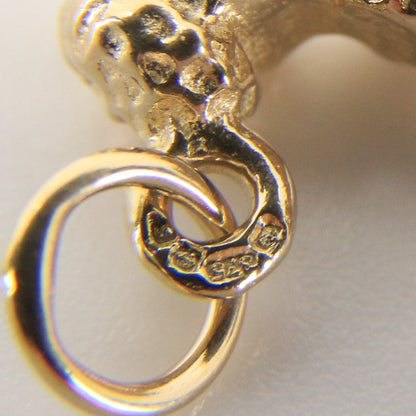 Vintage 9ct Hallmarked Gold Poodle Dog Pendant Charm Textured Animal Gift