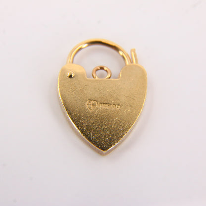 Vintage 9ct Heart Lock Gold Charm Padlock Closer Pendant Hallmarked Gifts Crafts