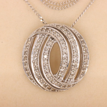 Vintage 18ct White Gold ILIANA 0.50ct Diamond 18 Inch Pendant Necklace Boxed