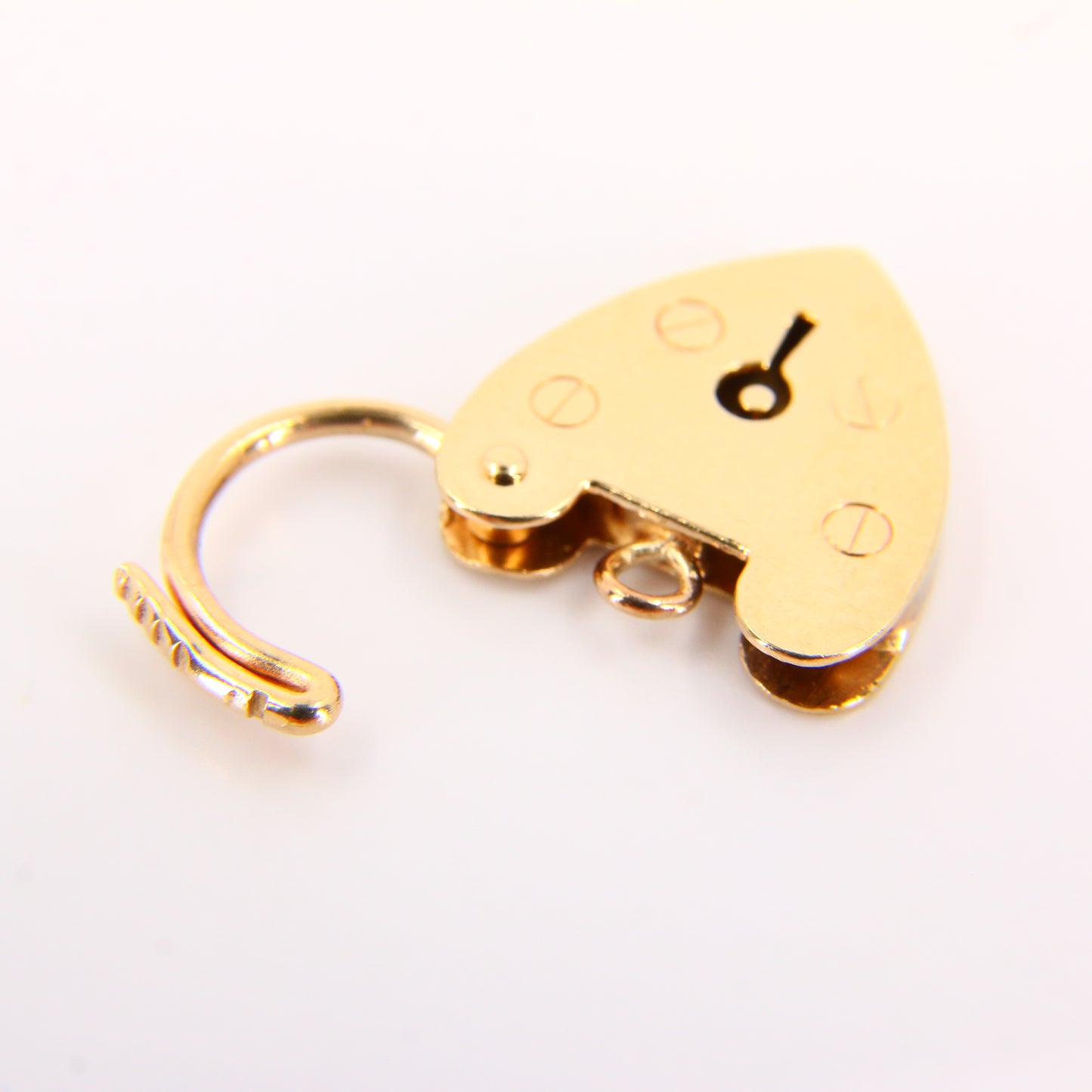 Vintage 9ct Heart Lock Gold Charm Padlock Closer Pendant Hallmarked Gifts Crafts