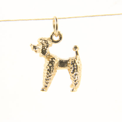 Vintage 9ct Hallmarked Gold Poodle Dog Pendant Charm Textured Animal Gift