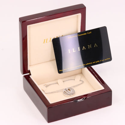 Vintage 18ct White Gold ILIANA 0.50ct Diamond 18 Inch Pendant Necklace Boxed