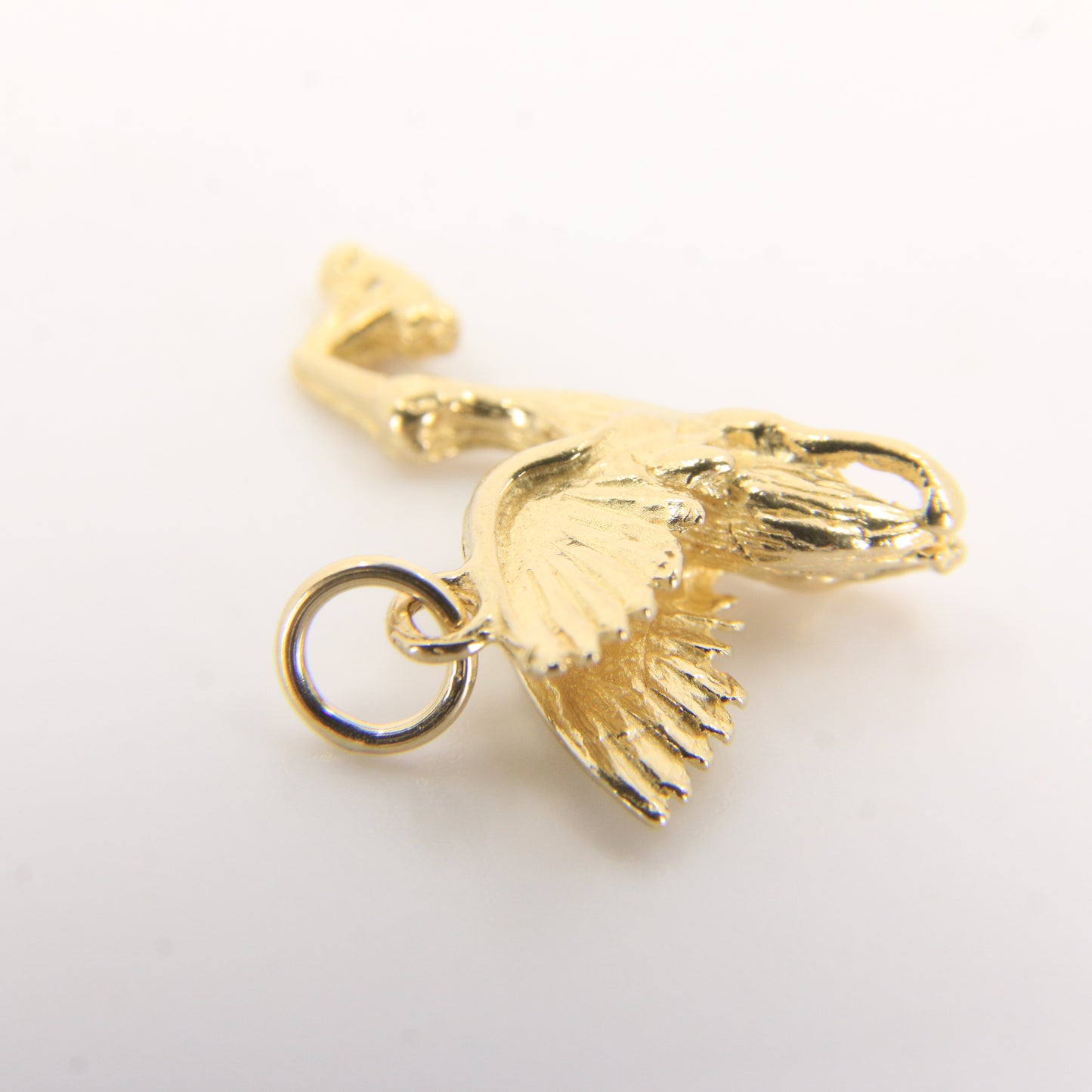 Vintage 9ct Gold Stork With Baby Pendant Yellow Gold Animal Charm Gift