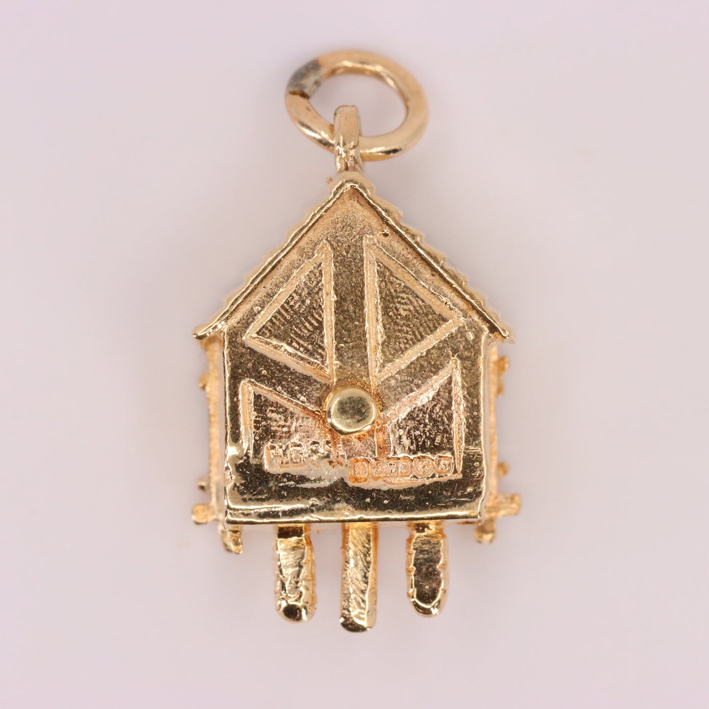 Vintage 9ct Hallmarked Gold Cuckoo Clock Charm Pendant Moving Bird Charm