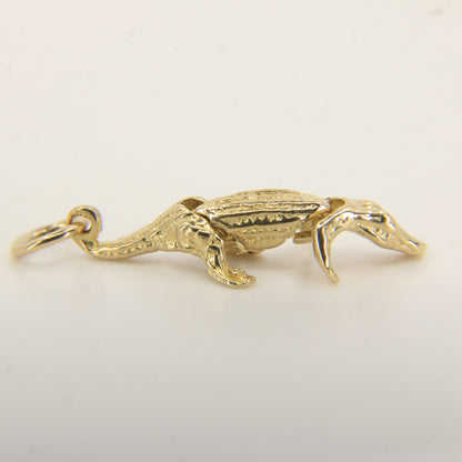 Vintage 9ct Gold Crocodile Articulated Pendant Yellow Gold Animal Charm Gift