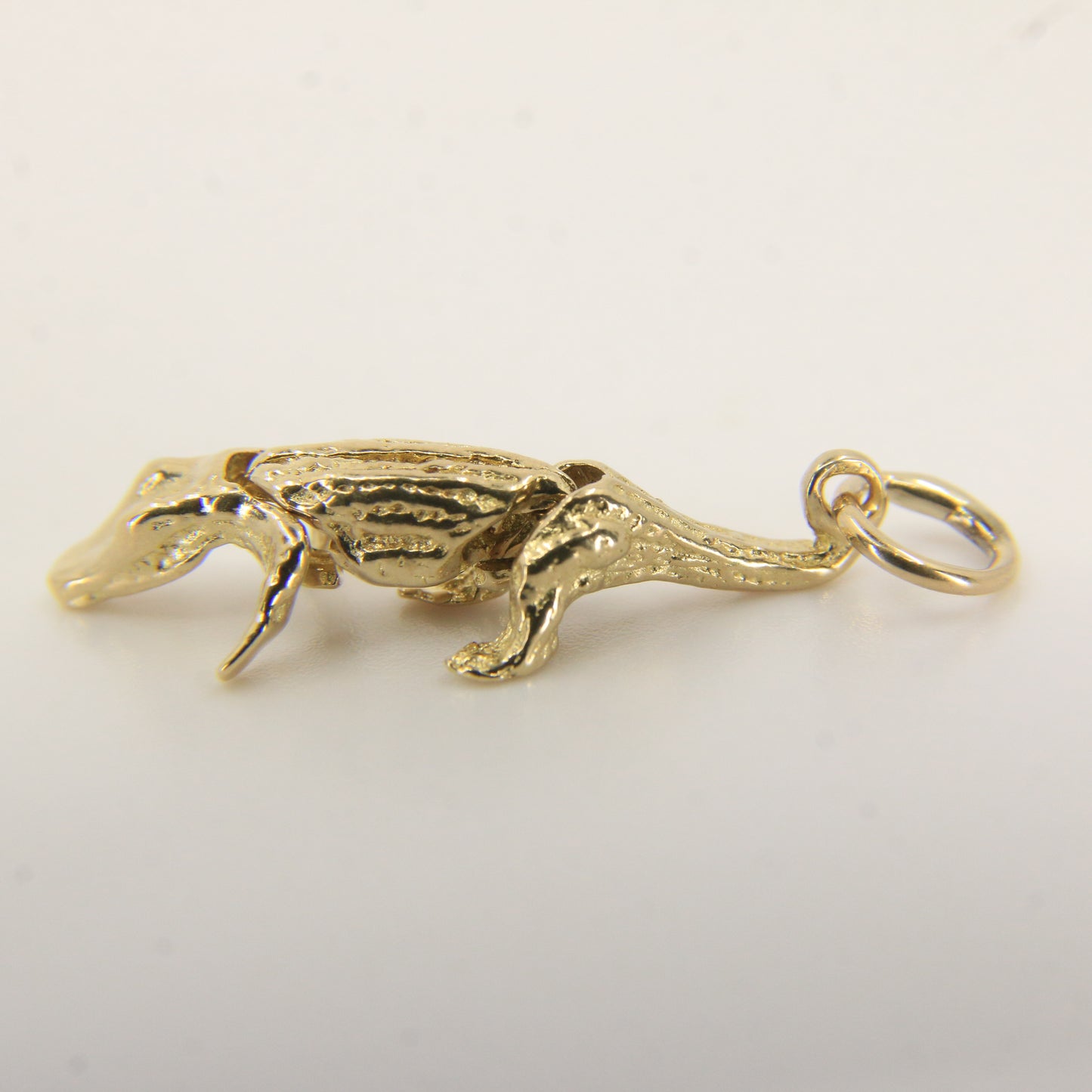 Vintage 9ct Gold Crocodile Articulated Pendant Yellow Gold Animal Charm Gift