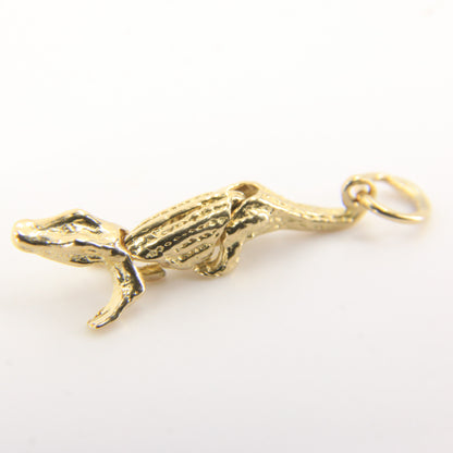 Vintage 9ct Gold Crocodile Articulated Pendant Yellow Gold Animal Charm Gift