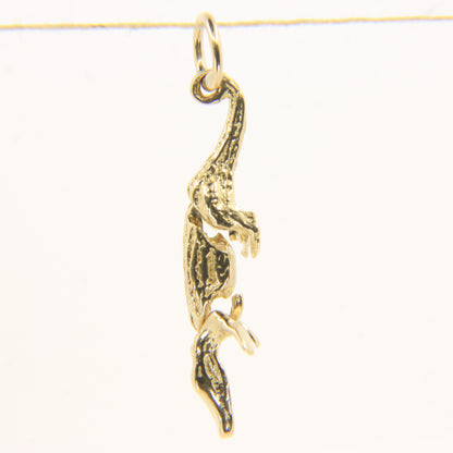 Vintage 9ct Gold Crocodile Articulated Pendant Yellow Gold Animal Charm Gift