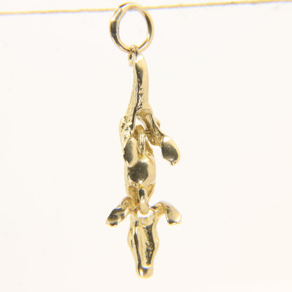 Vintage 9ct Gold Crocodile Articulated Pendant Yellow Gold Animal Charm Gift