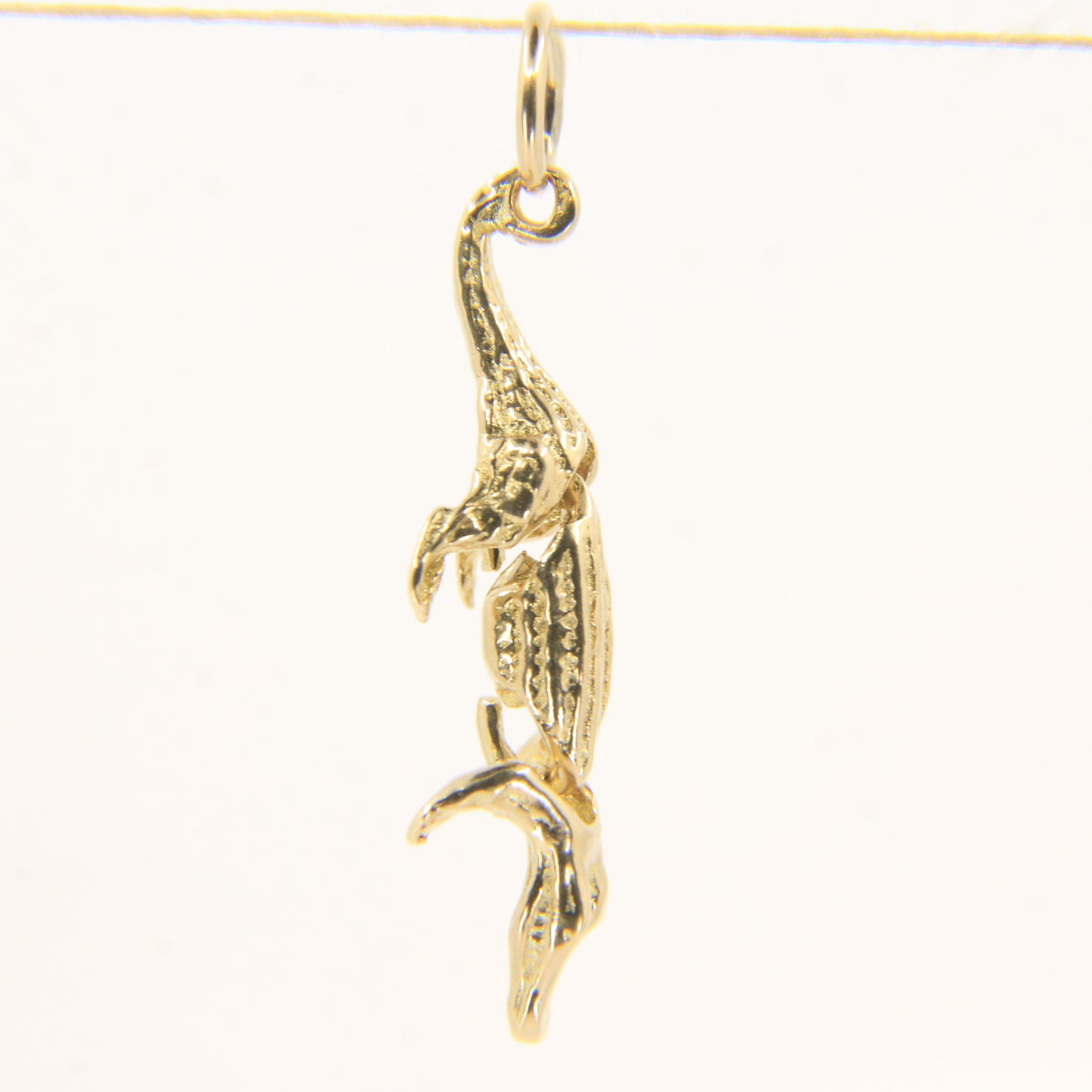 Vintage 9ct Gold Crocodile Articulated Pendant Yellow Gold Animal Charm Gift