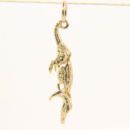 Vintage 9ct Gold Crocodile Articulated Pendant Yellow Gold Animal Charm Gift